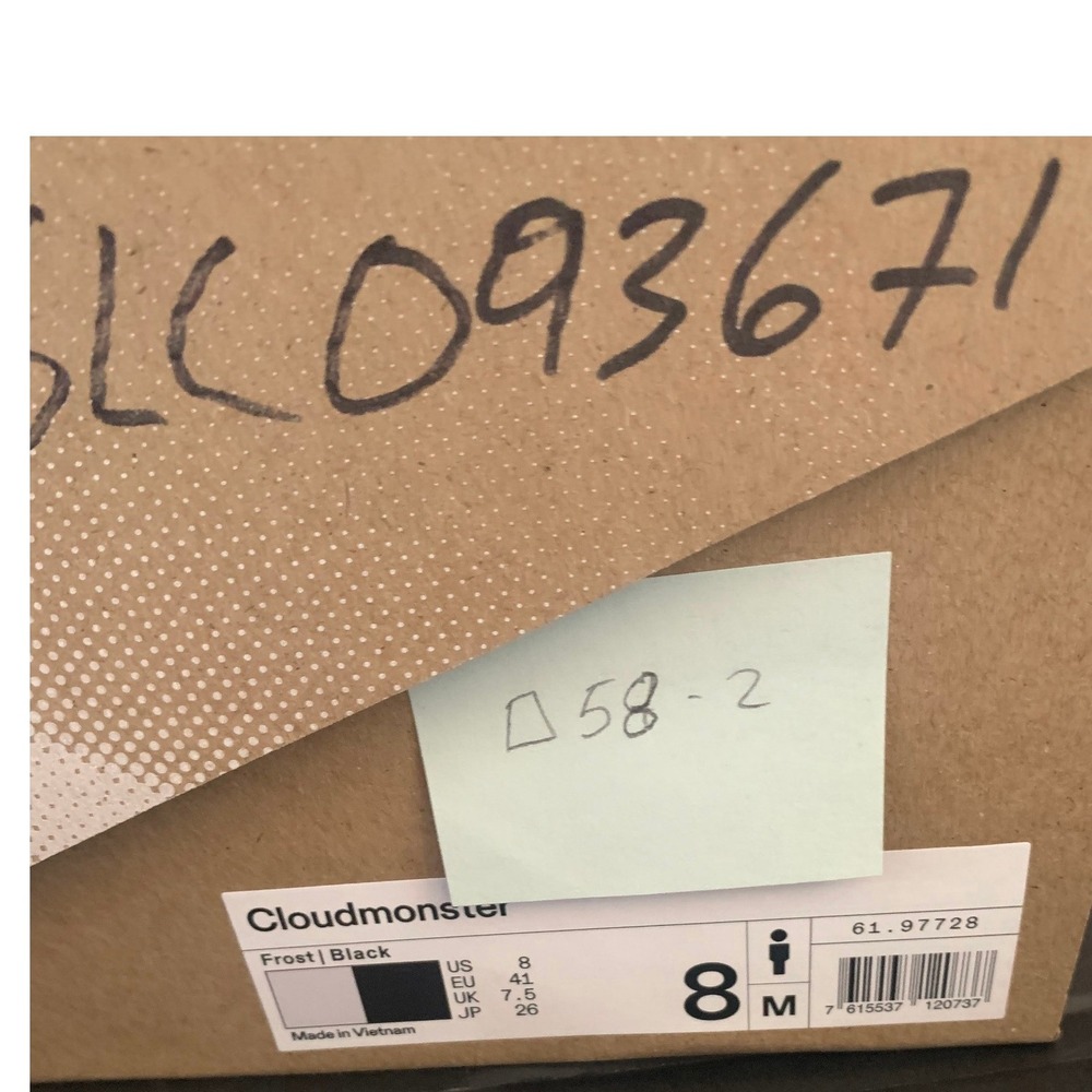 On‎ Cloudmonster Frost Black Men's Running Shoes Size 8 US - Picture 8 of 8